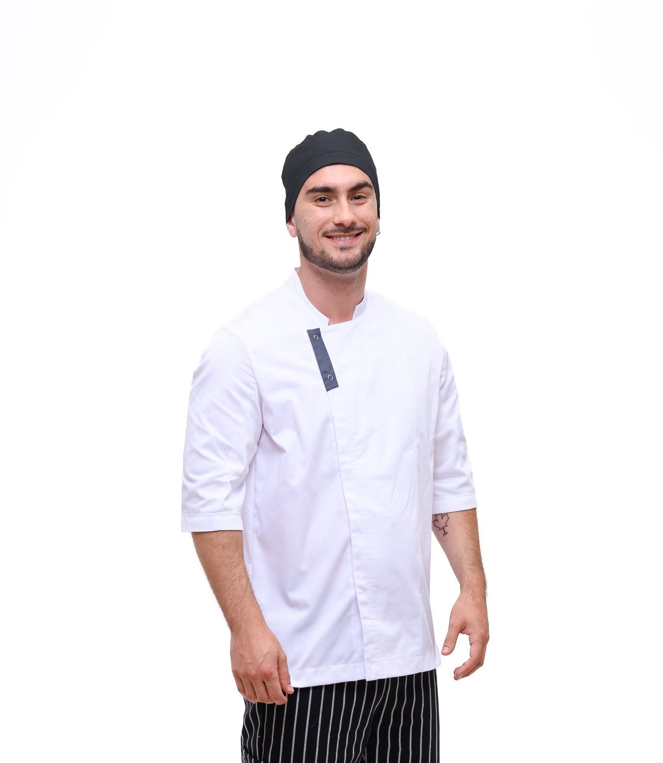 M225 CHAQUETA CHEF HOMBRE Y M210 PANTALON A RAYAS UNISEX(2)